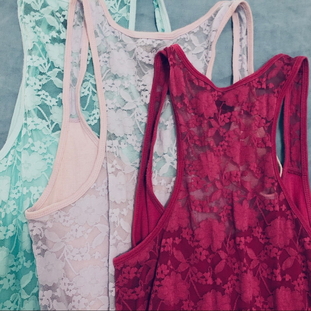 Set of Three AEO Lacy Tanks
